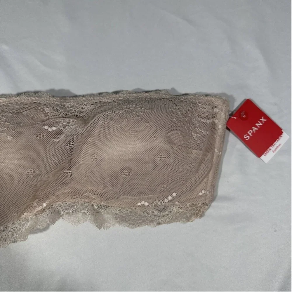 NWT‎ $48 Spanx [ Small Medium Large XL ] Undie-Tectable Bandeau Lace Bra Nude